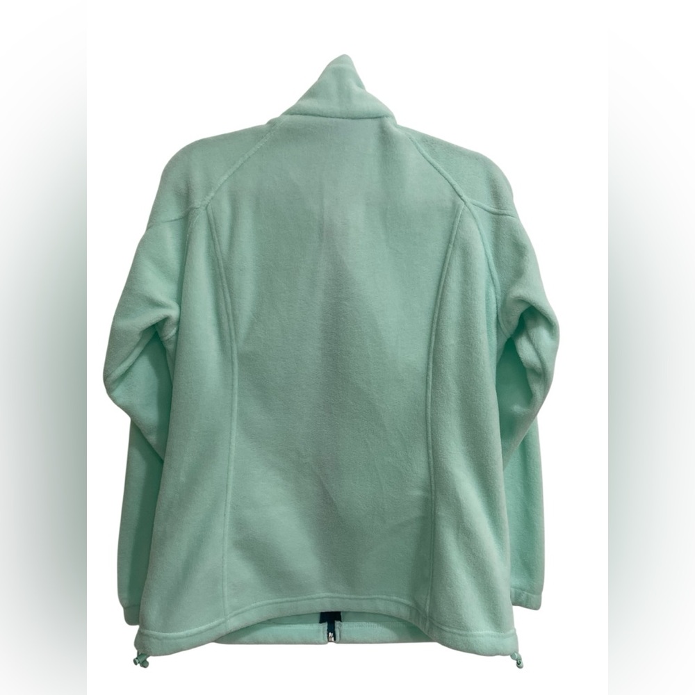 Columbia Light Green Zip Fleece Jacket With Zip Pockets Women’s Size L - Picture 2 of 10